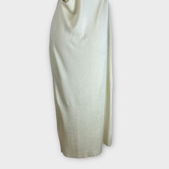 Auteur Studio Nour Rib Knit Maxi Dress Women’s Size XL Ivory Sheath Strappy - Picture 8 of 16